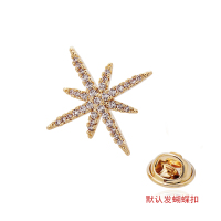 小胸针女高档防走光扣领口装饰西装别针固定衣服配饰2021年新款潮 [单只六芒星款]金色331