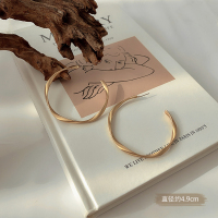 S925银针耳圈女气质韩国网红耳饰2020年新款潮耳环高级感2021耳钉 圆形耳环5cm925银