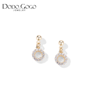 圈圈耳钉女网红气质韩国简约精致小耳坠925银针耳饰潮耳夹无耳洞 金色-耳针