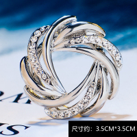 丝巾扣 百搭两用女配饰品大胸花披肩t恤扣环衣角打结扣装饰夹胸针 MANZUAN01银00136