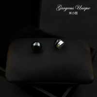 磁铁胸针防走光扣子 百搭大方领口胸花简约无痕吸铁石扣针 1127 黑色水晶一对（吸铁石扣） 另赠2个备用磁铁