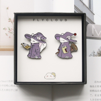 巫师猫咪~魔法学院 复古卡通日系可爱胸针 包包配饰挂件同学礼物 魔法组合一对[礼盒]
