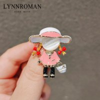 韩国可爱小女孩胸针少女日系别针装饰防走光扣个性潮开衫毛衣配饰 LY510胸针-粉色小女孩