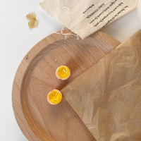 手仿真可爱饼干圣诞姜饼人银针耳钉耳环无耳洞耳夹耳饰女学生耳饰 蛋挞 银针