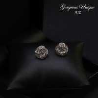 复古风小巧精致山茶花迷你小胸针扣针 衬衫防走光领针扣固定 山茶花の一对