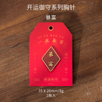 开运御守文字胸针女可爱日系复古衣服装饰情侣男生徽章百搭大气 暴富-开运胸针