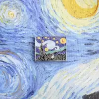 梵高油画胸针ins潮 个性日月星空卡通创意金属徽章胸章配饰领针 梵高星空