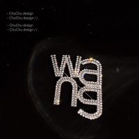 创意字母胸针ins潮个性气质别针衣服配饰装饰品女胸章耳环 胸针