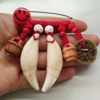 别针辟邪黑狗牙压惊宝宝孕妇新生婴儿防惊吓随护身保平安胸针挂饰 22好事成双狗牙别针