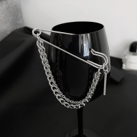 韩国金属风链条回形针胸针ins潮个性别针配饰嘻哈时尚百搭装饰品 别针链条胸针