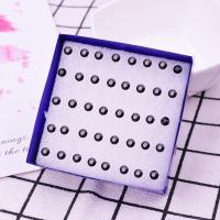 黑色水钻简约学生防过敏迷你小耳骨钉塑料针胶耳钉女韩国个性圆形 4毫米黑色