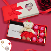 防走光扣珍珠毛衣胸针高档女别针固定衣服领口装饰配饰胸花新款潮 [弯钩款]备注珠子颜色+小熊玫瑰礼盒+拎袋