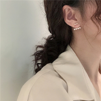 S925银针睡觉不用摘的耳钉设计感珍珠耳环女气质韩国精致小巧耳坠 银针