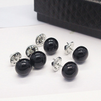 冬款厚衣服专用毛呢服装配饰长款钉扣胸针刺马钉收裤腰防走光别针 长钉+14MM珍珠 黑色(5个)