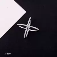 简约精致百搭高档丝巾扣环真丝围巾扣方巾扣披肩衣角扣胸针两用 微镶锆石银色