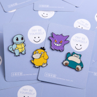 神奇宝贝杰尼龟卡比兽可达鸭耿鬼胸针可爱日系ins潮个性徽章别针 神奇宝贝（4件套）
