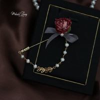 小红花胸针ins潮 个性 小众复古永生花毛衣开衫别针扣针装饰固定 胸针