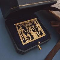 异域风格 复古埃及法老胸针亚金色人像别针大衣西装配饰男女 古埃及法老胸针