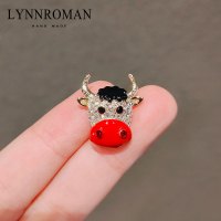 2021新年生肖招财金牛胸针可爱日系ins潮个性西装别针领针配饰 LY944胸针-招财红色小牛款