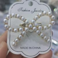 女士衬衫领口别针百搭简约珍珠防滑别针扣西装外套毛衣好看胸针 长约5.8厘米(金底)