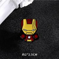 漫威复仇者联盟美国队长超人合金胸针男女潮钢铁侠徽章包包配饰品 钢铁侠(合金版)