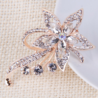 花朵胸针欧美时尚饰品简约百搭合金创意组合多色彩钻女士胸花 白色 XZ002