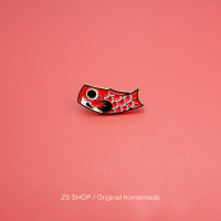 锦鲤胸针ins潮男女可爱日系情侣别针领针个性卡通徽章包包配饰品 红色锦鲤/别针