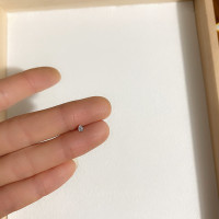 精致微镶锆石钛钢螺丝针耳钉迷你小号耳骨钉睡觉免摘小耳钉耳蜗钉 微镶水滴耳钉·单只