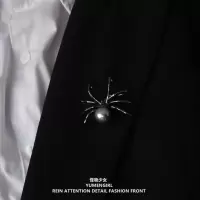 怪物少女 ins暗黑系珍珠蜘蛛西服胸针饰品水钻高档女胸花礼物配饰