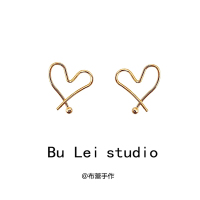 ins韩国金属软妹甜美爱心桃心耳饰925银针可夹耳环耳钉耳环简约 925银针一对