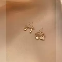 耳环女小巧耳坠韩国气质设计感个性小衣架银针耳钉网红耳饰A01-4 衣架耳钉银针/一对价