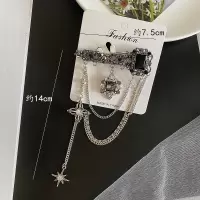高档胸针ins潮人小香别针外套毛衣珍珠镶钻胸花个性百搭配饰品 81#钥匙链条胸针