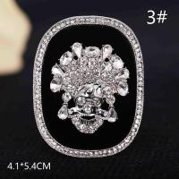 胸针女韩版奢华大气配饰品简约别针胸花丝巾扣 黑白骷髅头(3#)