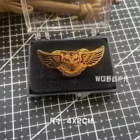 迷你HKP金属胸针纪念章 港版徽章 个性百搭别针 金色飞虎胸针 金属飞虎