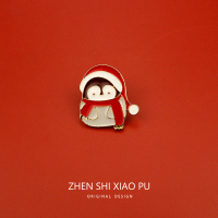 圣诞节礼物女生企鹅胸针可爱日系情侣卡通徽章别针领针包包装饰品 帽子企鹅