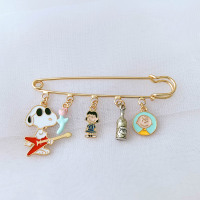 可爱日系防走光别针固定衣服装饰情侣百搭小香风胸针ins潮个性 16★史努比1号