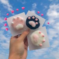 羊毛毡胸针可爱毛绒胸花布艺徽章装饰衣服包包别针玩偶挂件配饰女 花色三个颜色爪子