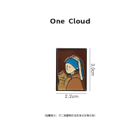 世界名画胸针防走光情侣复古创意学生徽章别针衣服包包配饰潮个性 带珍珠耳环的少女