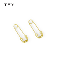 银色别针耳钉女新款潮特别设计感小众回形针耳环小巧个性百搭耳饰 金色别针耳环