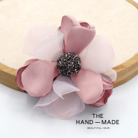 韩国娟纱布艺花朵胸针大气胸花披肩扣气质优雅小香风毛衣别针配饰 韩粉色胸针款