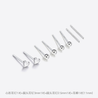 养耳洞耳钉女2021年新款潮999纯银耳环简约耳饰小巧耳针棒耳骨钉 套餐958-共4对