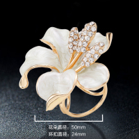 三环丝巾扣衣角打结简约气质胸针胸花围巾高档两用配饰女奢华别针 06#虞美人 丝巾扣