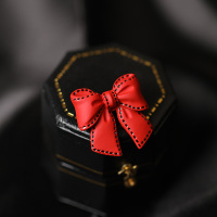 红色高档蝴蝶结小胸针日系可爱精致小别针固定衣服领针时尚胸花女 红色蝴蝶结小别针