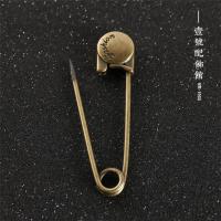 开衫披肩扣胸针复古色圆形毛线胸花大别针潮品帽针包包挂饰吊坠 青古