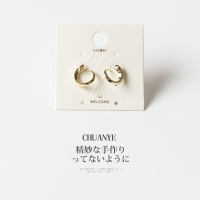 韩版简约几何耳环小清新少女925银针防过敏耳钉耳饰 3#亮面扭曲款