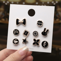 日韩高档水钻胸针女镶钻胸花猫眼石防走光别针毛衣外套衣服配饰品 银色 1001小别针10个装