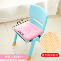 幼儿园班级定制坐垫教室小学生靠垫椅子垫软座凳垫舒适保暖屁股垫 粉色-城堡(收藏加购=优先发货) 45x45cm[带卡扣款