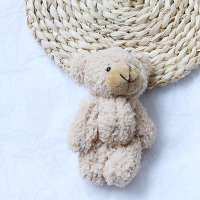 毛绒小熊胸针女可爱日系固定衣服玩偶别针扣卡通装饰品配饰品包包 卡其色小熊胸针