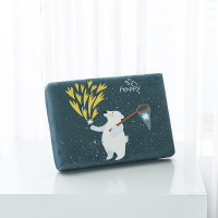 记忆棉小学生坐垫 板凳靠背椅子教室宿舍毛绒座垫屁股垫增高垫子 欢乐熊 绒面记忆棉款 35x24x6cm(防滑+双搭扣款