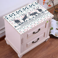 北欧简约床头柜盖布防水免洗防尘盖巾微波炉罩万能盖巾卧室小桌布 波斯鹿 90*90cm